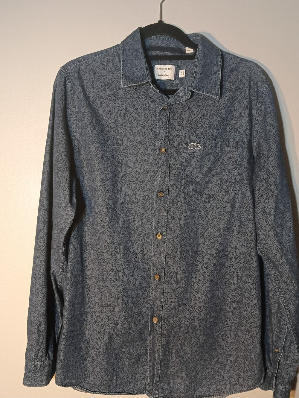 Lacoste Men’s Blue Long-Sleeve Button-Up Shirt
